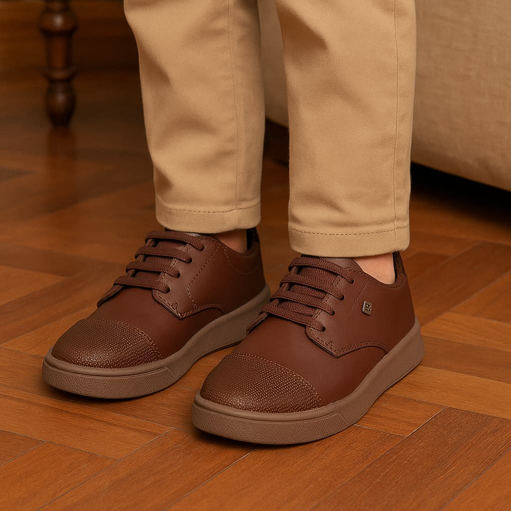 Sapatênis Infantil Masculino Social Moderno Confortável Estilo Sport Fino Casual Dia A Dia Escolar