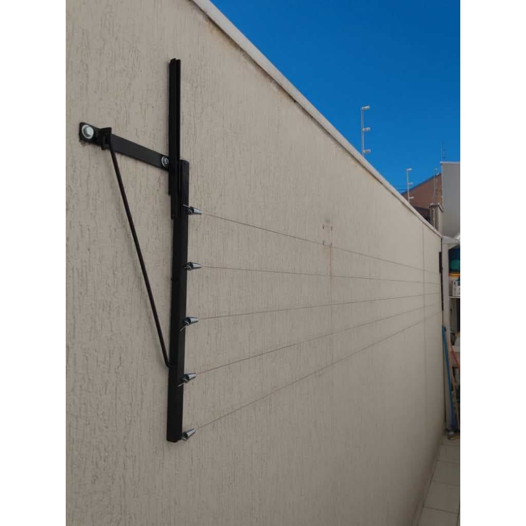 Varal de Parede Muro Dobrável retrátil Mão Francesa cabo aço