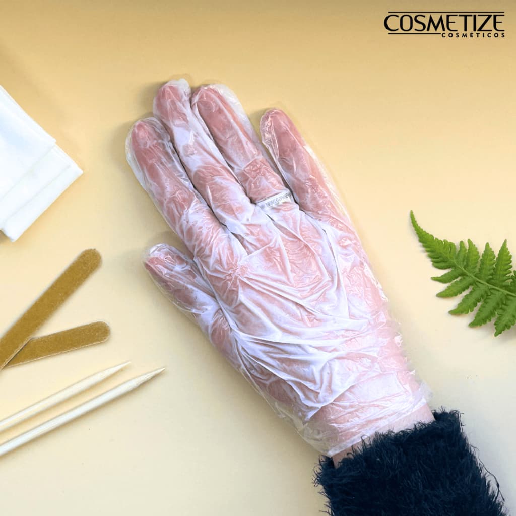 Luva com Creme Emoliente Manicure Cosmetize