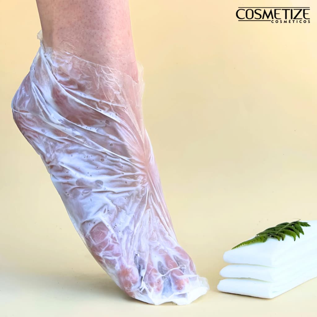 Bota com Creme Emoliente Pedicure Cosmetize - Sapatilha com creme - kit pedicure