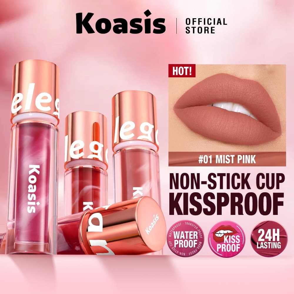 Batom Líquido  Hidratante Duradouro Espumante À Prova D'água  Labial Fosco Maquiagem-Koasis