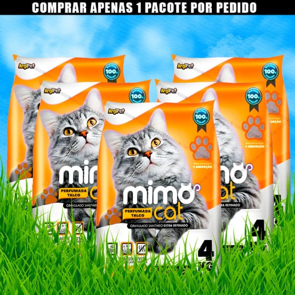 Kit 5 Areia de Gato Pacotes de Areia Sanitária Antiodor Tira Cheiro Gatos Tradicional 100% Natural