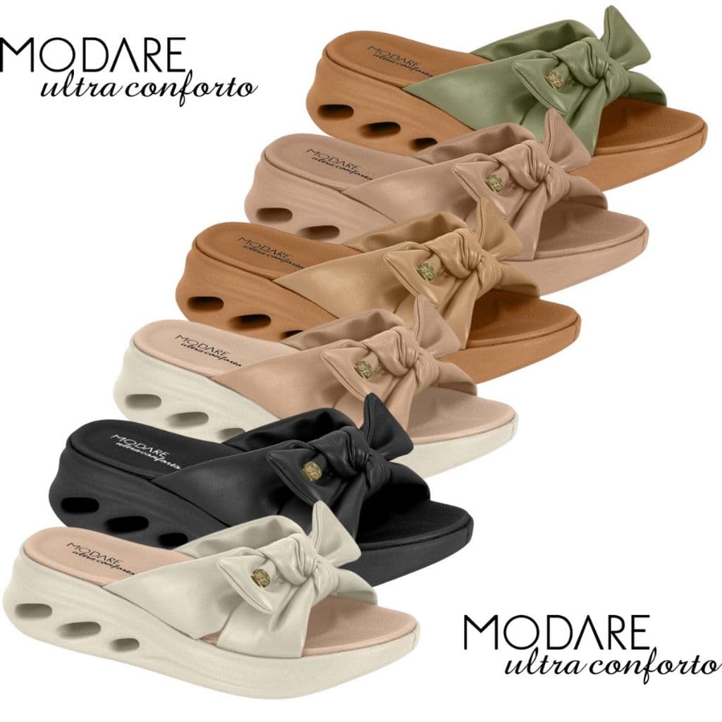 Sandália Slide Feminina Ortopédica Modare Ultraconforto Lançamento Original