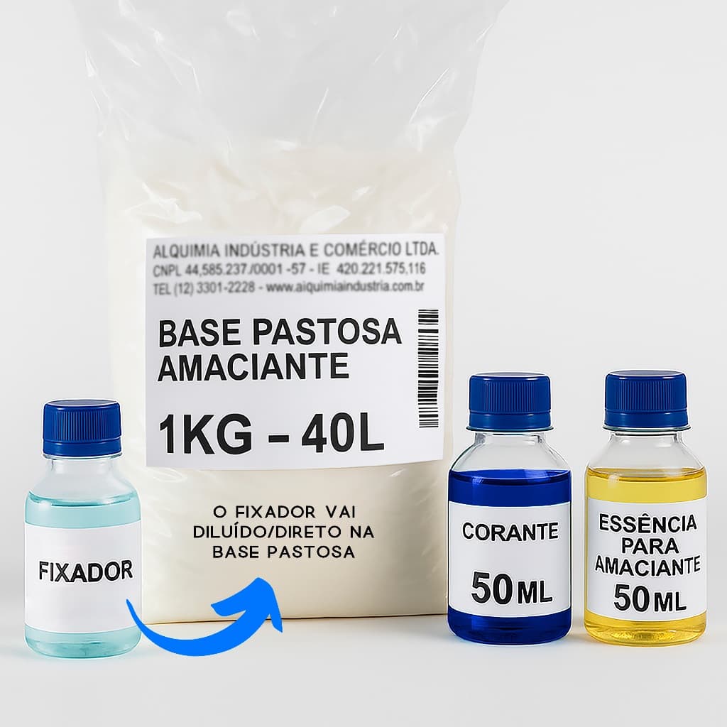 Kit Completo Para Fabricar Amaciante 1Kg Rende 40 Litros Concentrado