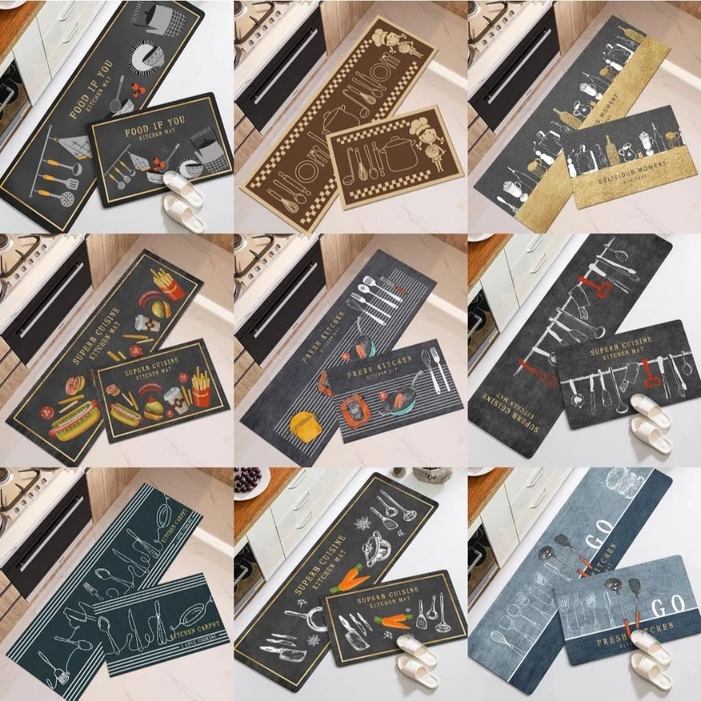 Tapetes de cozinha, conjunto de 2peças, tamanhos 38x58 cm e 38x118 cm respectivamente. zlar.lazer