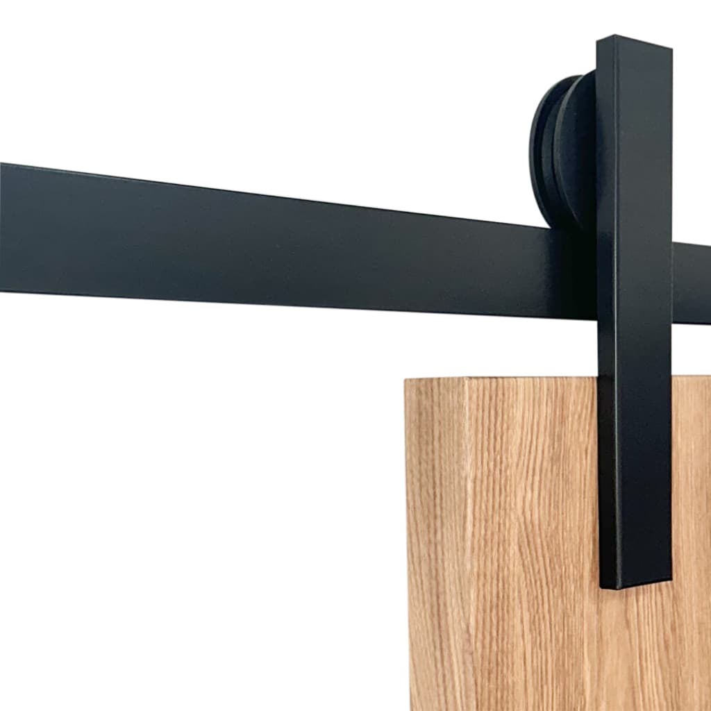 Kit Trilho Porta de Correr Roldana Aparente Preto com 2 metros.