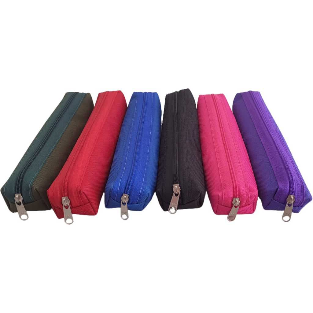 Kit com 6 Unidades de Estojo Escolar Liso Masculino e Feminino 01 Repartição Reforçado