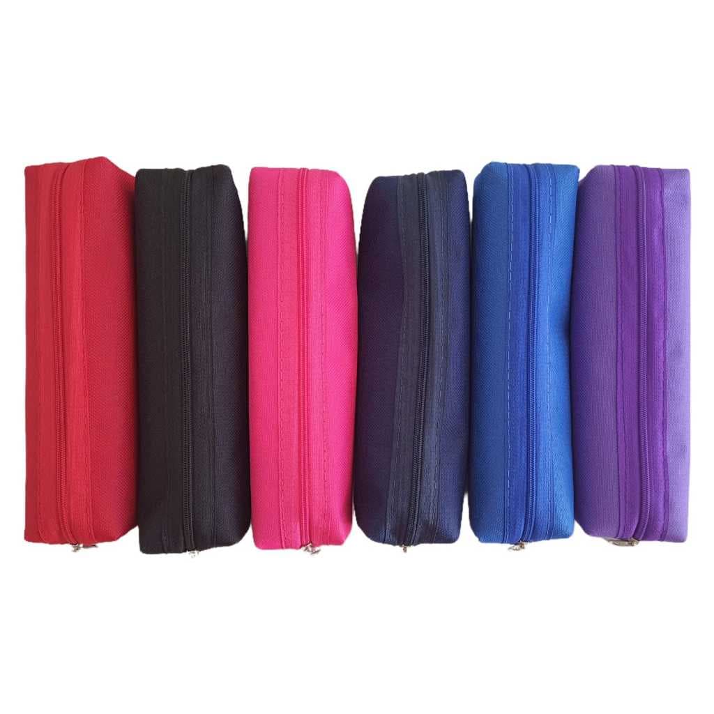 Kit com 6 Unidades de Estojo  Escolar Liso Masculino e Feminino 01 Repartição Reforçado