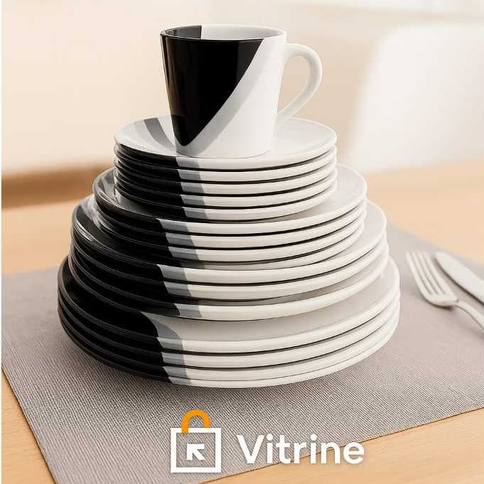 Jogo de jantar Louças pratos e xícaras 20 peças completo de cerâmica Lindas cores ENVIO IMEDIATO