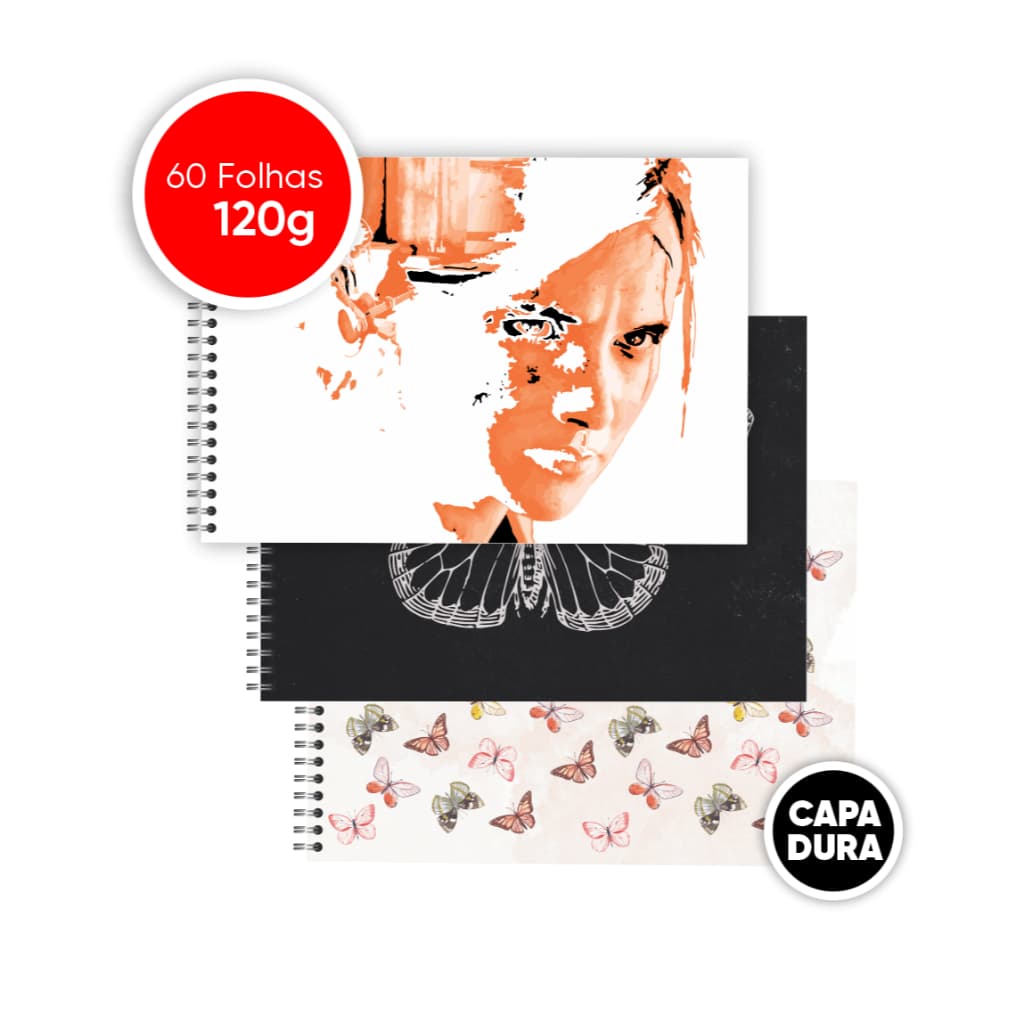 Sketchbooks/Caderno de desenho A3 Capa dura 60 folhas (120g)