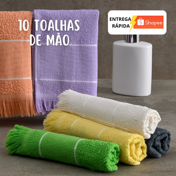 Kit 10 Toalhas de Mão Social Toalhinha Área Para Bordar Artesanato escolar de Boca Laune Haus