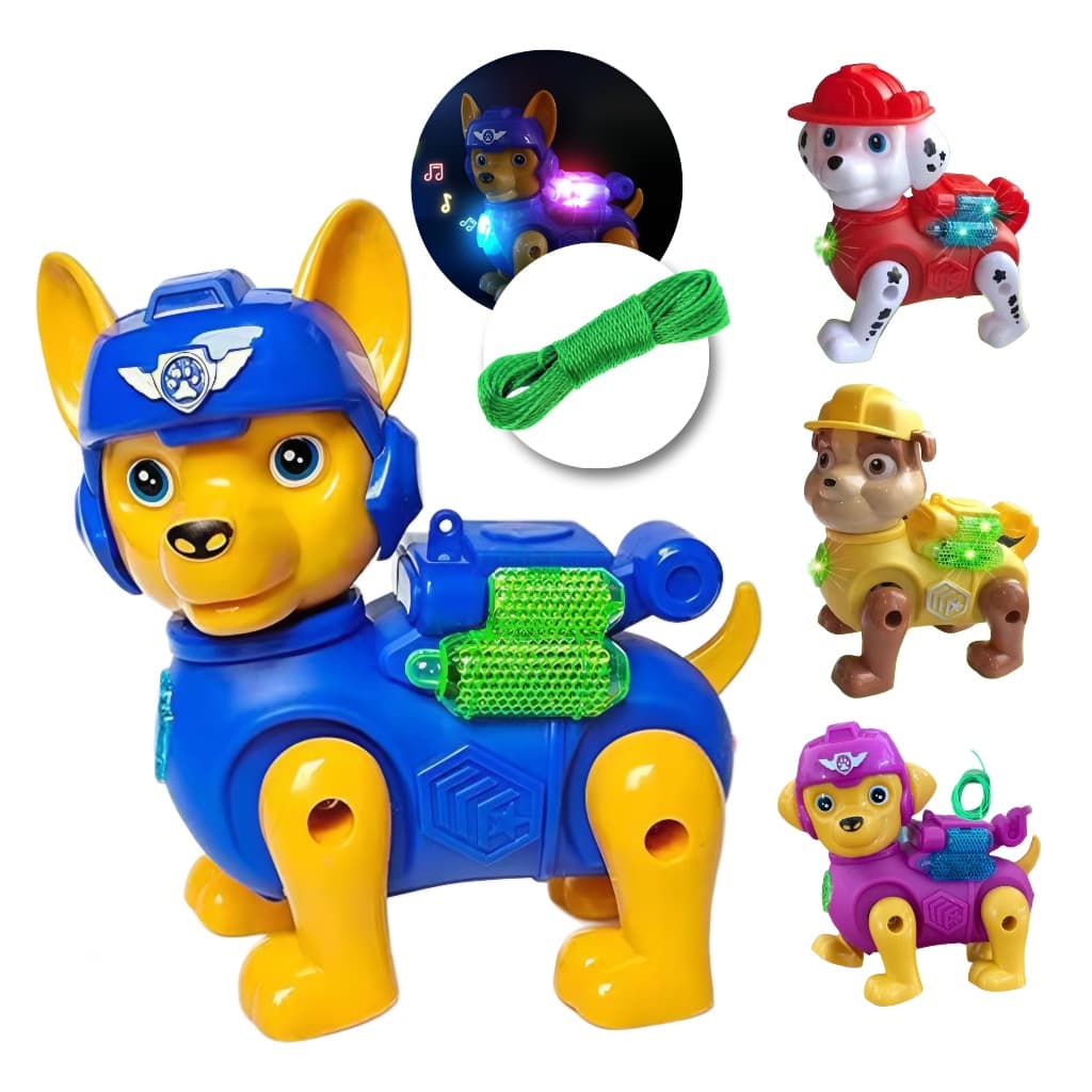 Brinquedo Robô Patrulha Canina com Som e Movimento e Luz Infantil