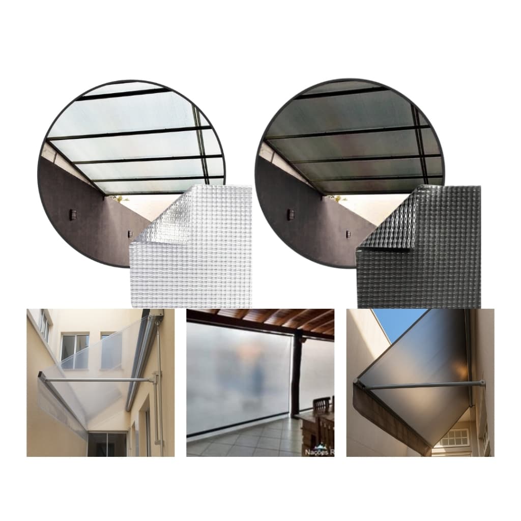 Lona Para Toldo Lowic Translúcida Cristal E Fumê 1,40 ou 2,80 Largura