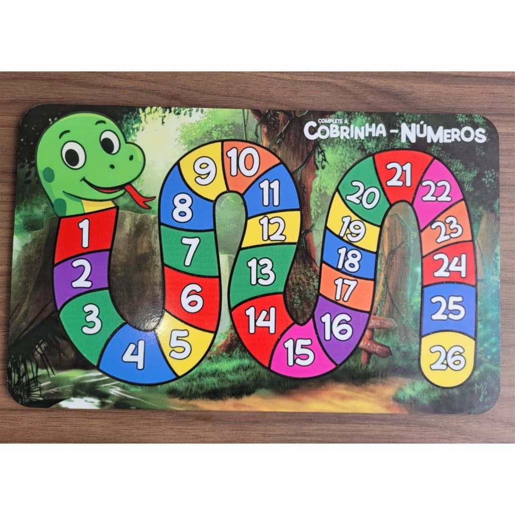 Brinquedo Pedagógico EducativoMadeira Quebra Cabeça Cobra Cobrinha Alfabetização Alfabeto Ou Números