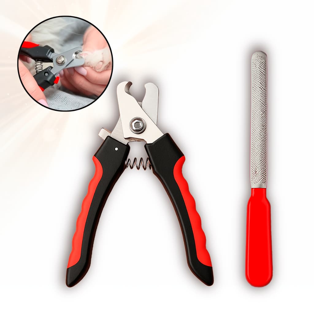 Alicate Cortador Profissional + Lixa De Unha Kit 2 Peças Pets Cães Gatos Dog Cachorro Higiene
