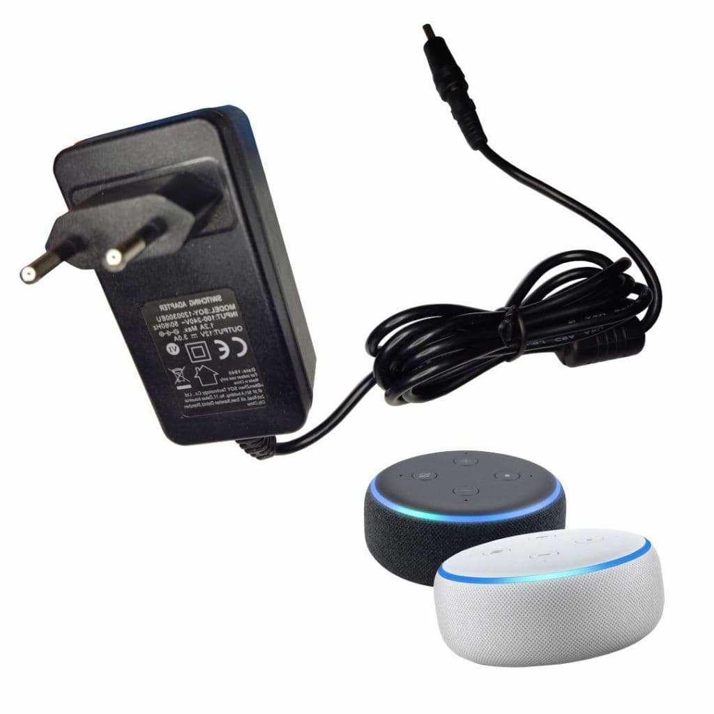 Fonte Para Alexa 3 Echo Dot 3rd Geração - Bivolt ( Cabo De Força / Cabo De Energia / Carregador ) - R2598