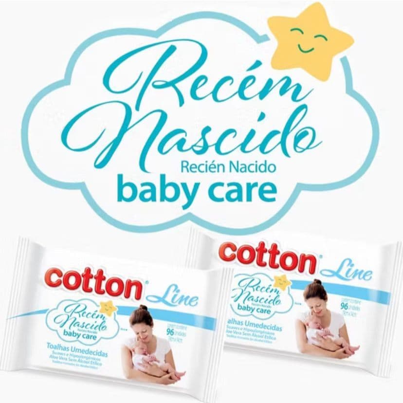 Kit 12 Pacotes C/ 48 Lenços Umedecidos Cotton Line Baby Care.