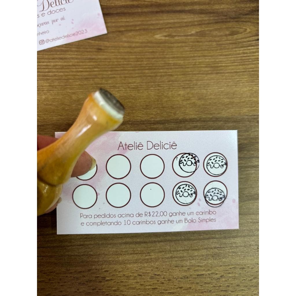 Carimbo personalizado para cartão fidelidade