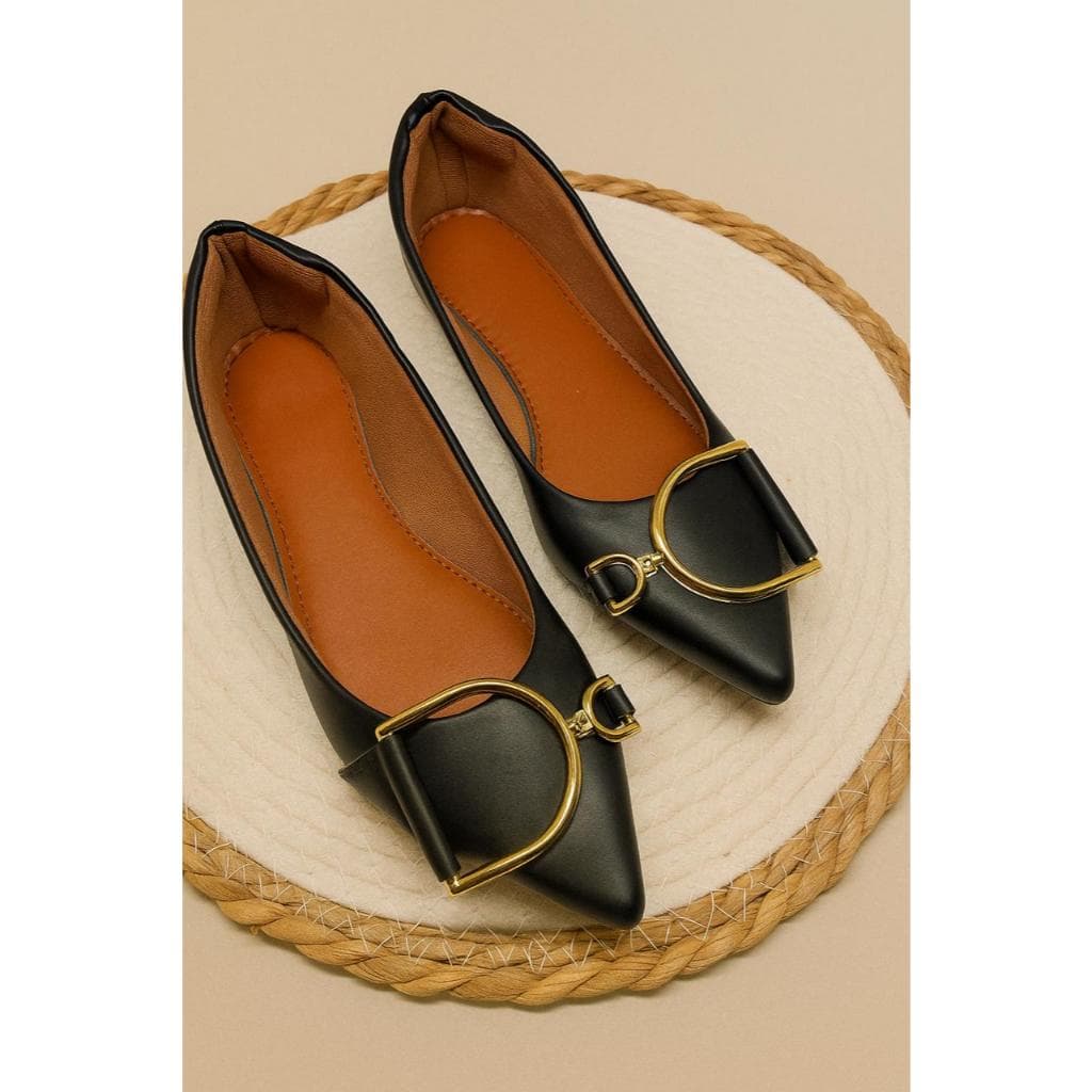 Sapatilha Feminina Confortável Luxo Elegante  Mocassim Bico ALONGADA D