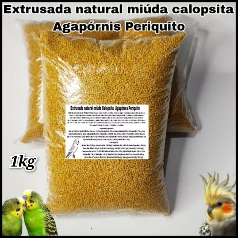 Extrusada natural MIÚDA calopsita - Agapórnis e periquito 1kg