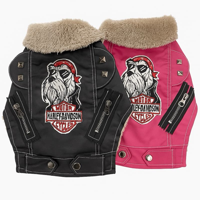 Jaqueta de Couro Pet | Estilo Motoqueiro – Forrada e Confortável