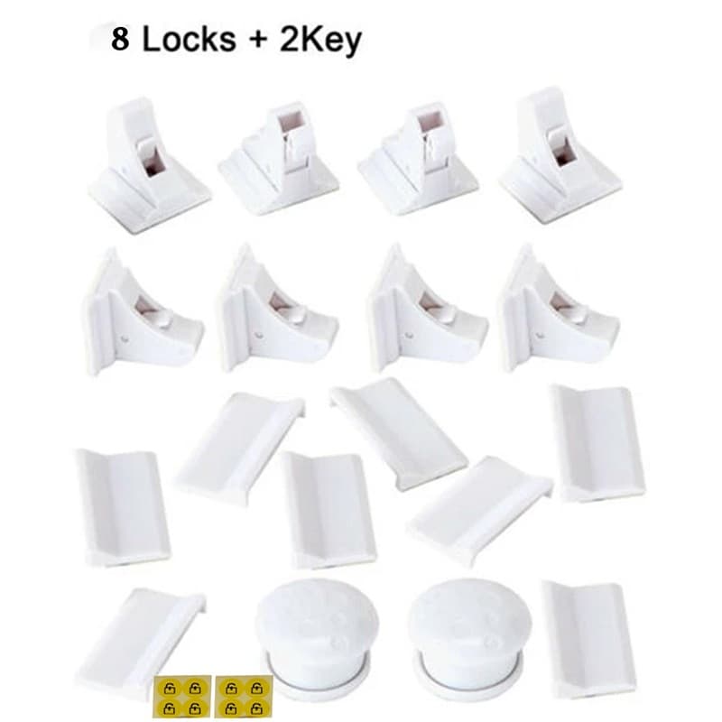 Kit 8+2 Travas Gaveta Armário Porta Gabinete Moveis Com Imã Magnético Prendedor Invisivel Doméstico Dupla Face