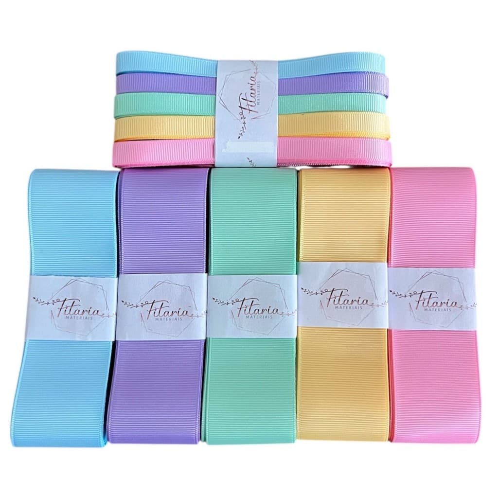 Fita para Laços gorgurao Yama Candy - 20 metros (2 de cada) - 5 cores