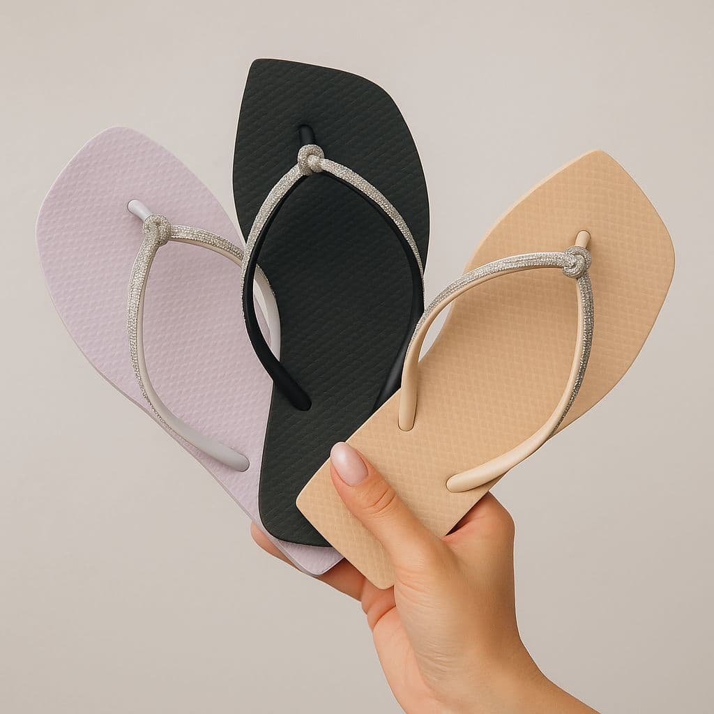 Chinelo Rasteira Quadrada Strass Feminino Do 34 Ao 41