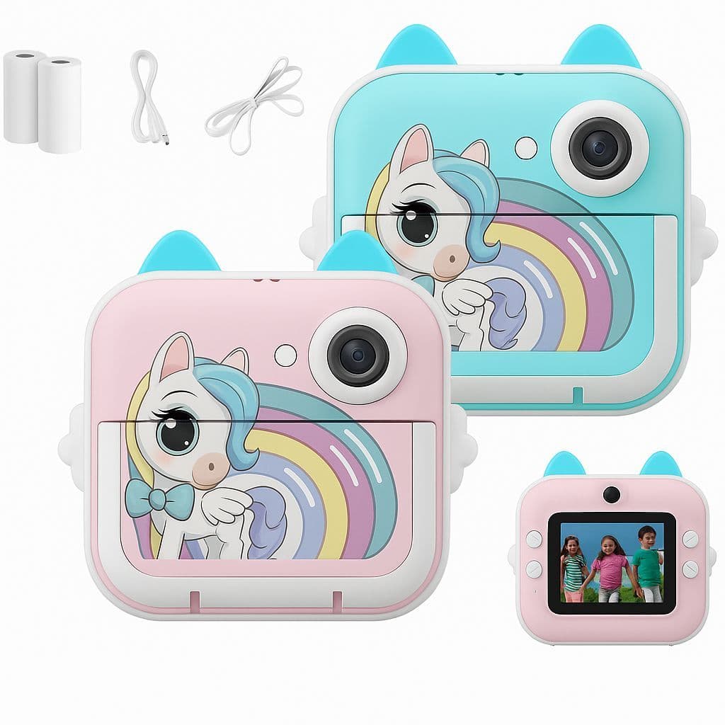 Câmera De Impressão Instantânea Para Crianças Vídeo Fotografia Digital Térmica Boy Girls Uniconio