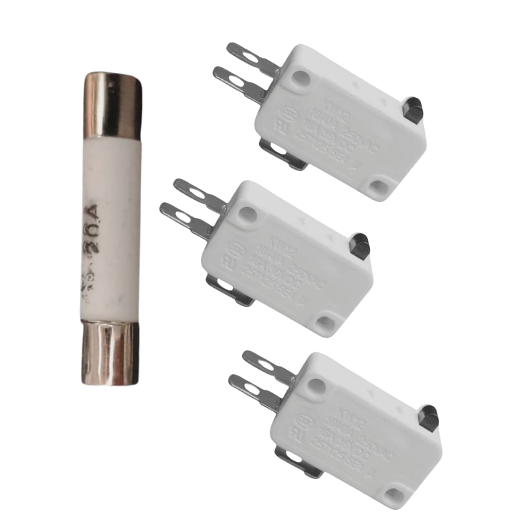 MICRO CHAVE PORTA 16A 250V + FUSÍVEL CERÂMICA 20A FORNO MICROONDAS