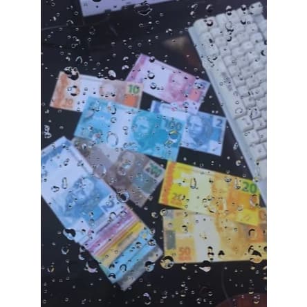 dinheiro cenográfico, sem valor, pacote com 100 cédulas, tamanho real.