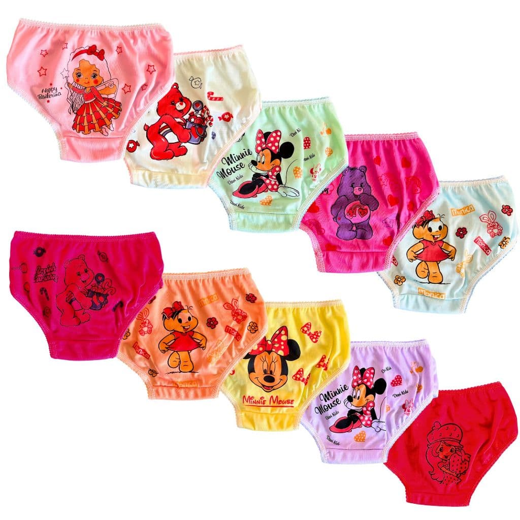 Kit Calcinhas Infantil Menina Premium Sublimadas Pintadas Estampadas