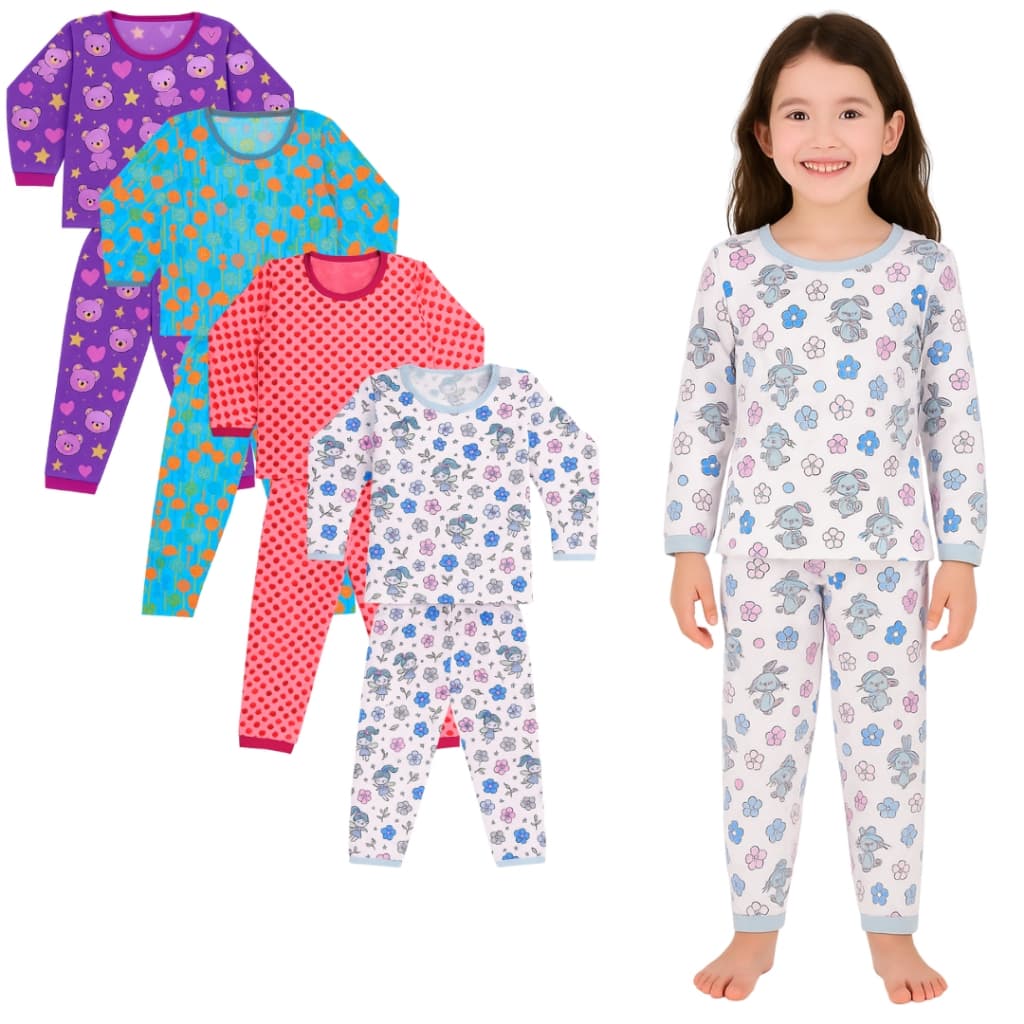Kit 10 Peças Pijama Infantil para Meninas – Conforto e Estilo (5 Calças + 5 Blusas)