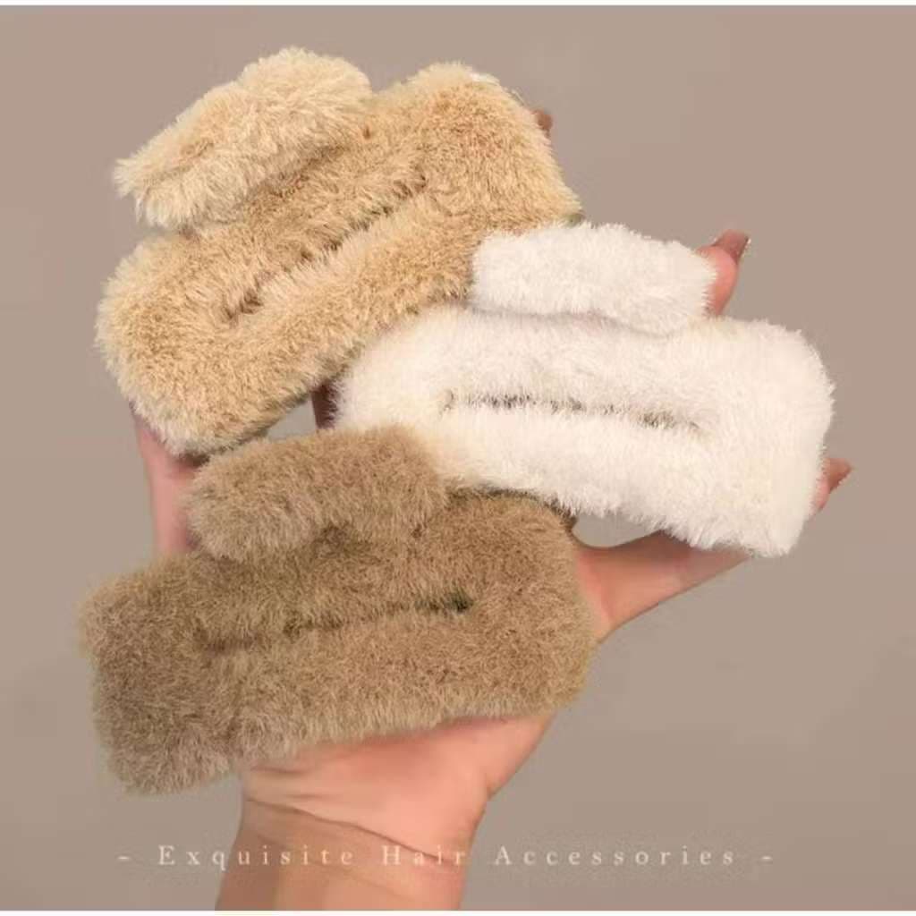 Grampo De Garra De Cabelo De Pele Sintética – Prendedor Grande Boho Chique Para Mulheres , Acessório Elegante Retangulo