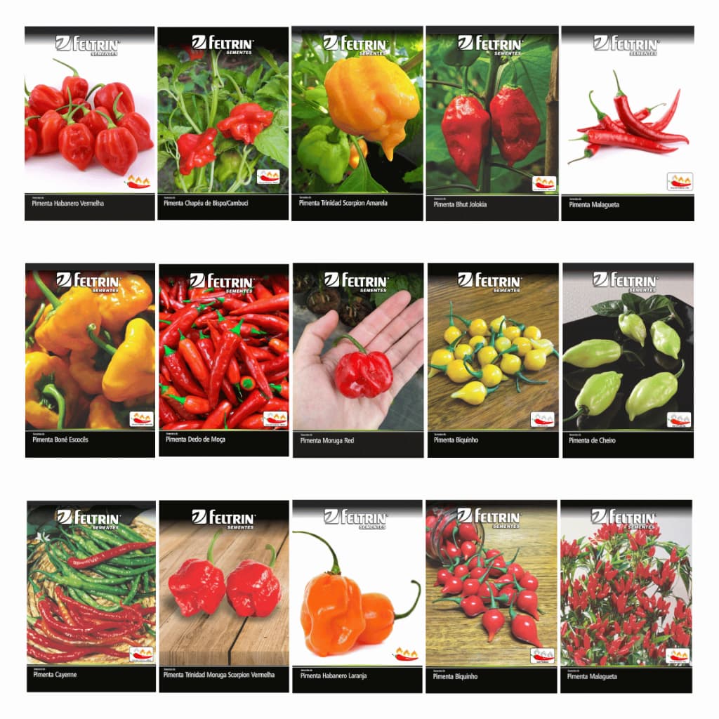 Kit 5/10/15 Sementes Pimenta - Pimentas Variadas Feltrin