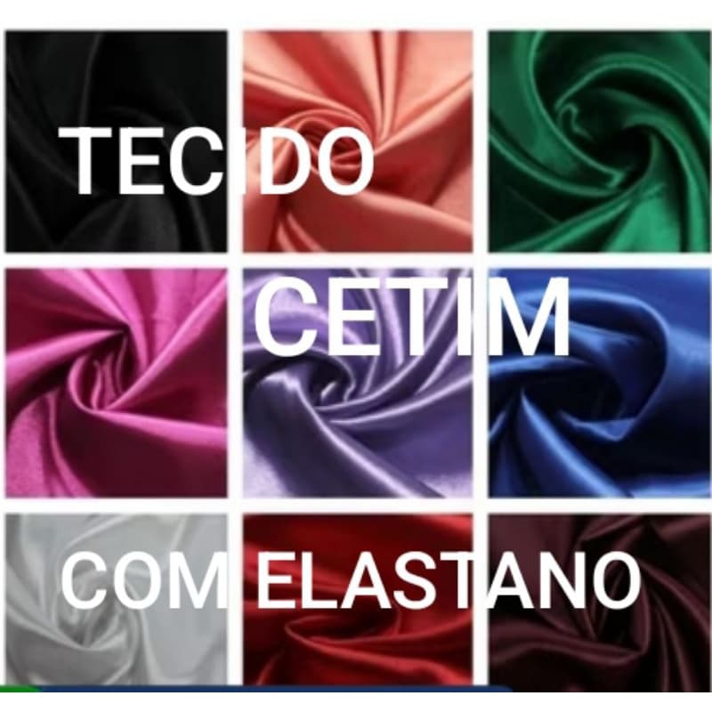 TECIDO CETIM COM ELASTANO - 97% POLIÉSTER 3% ELASTANO - 3m x 1,50m