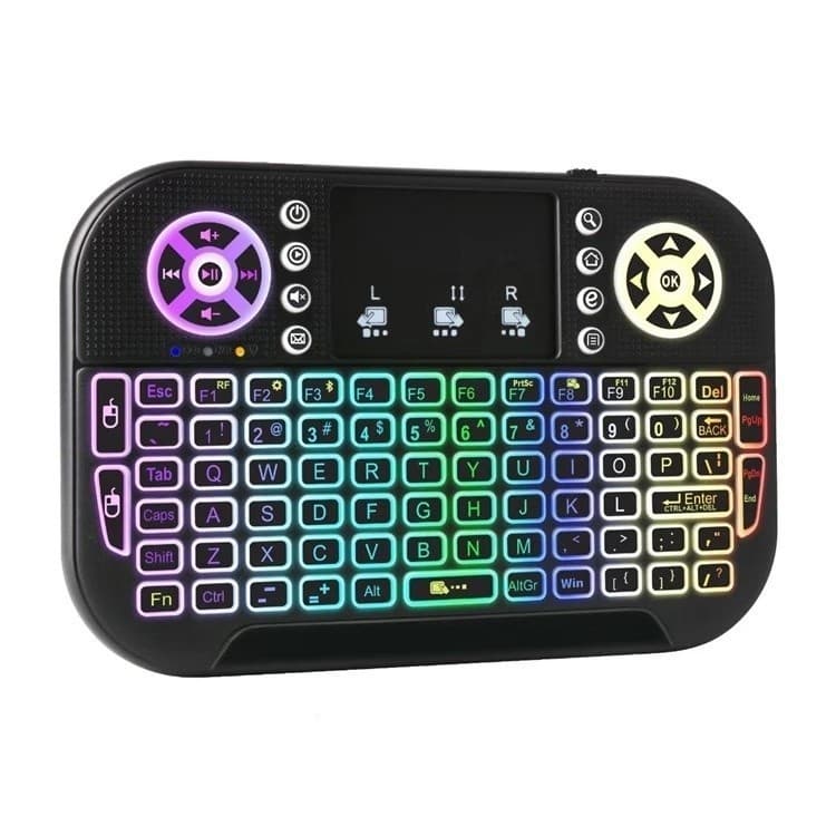 Mini Teclado sem fio Com Led RGB Controle Sem Fio Para Smart Tv xbox Computador Pc wireless