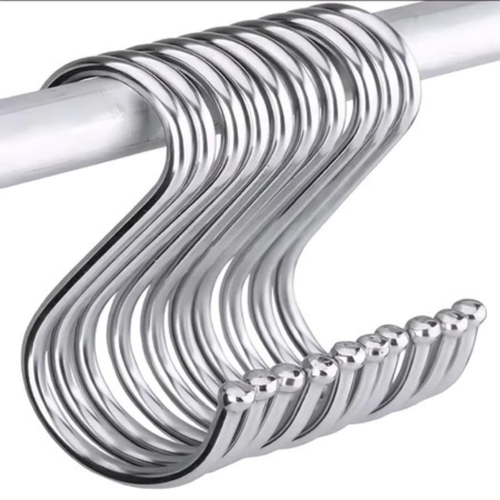 KIT 5/10 Ganchos Cozinha Banheiro Quarto  Organizador Utensílio Suspenso Aço Inox para Em Forma de S