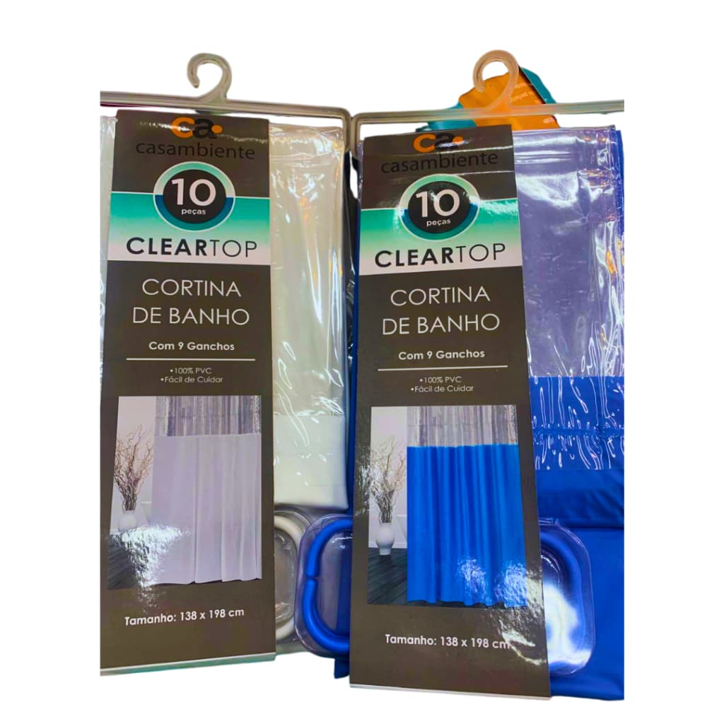 Cortina de Box 1,38X1,98 Casa Ambiente Lisa Antimofo JGBA024