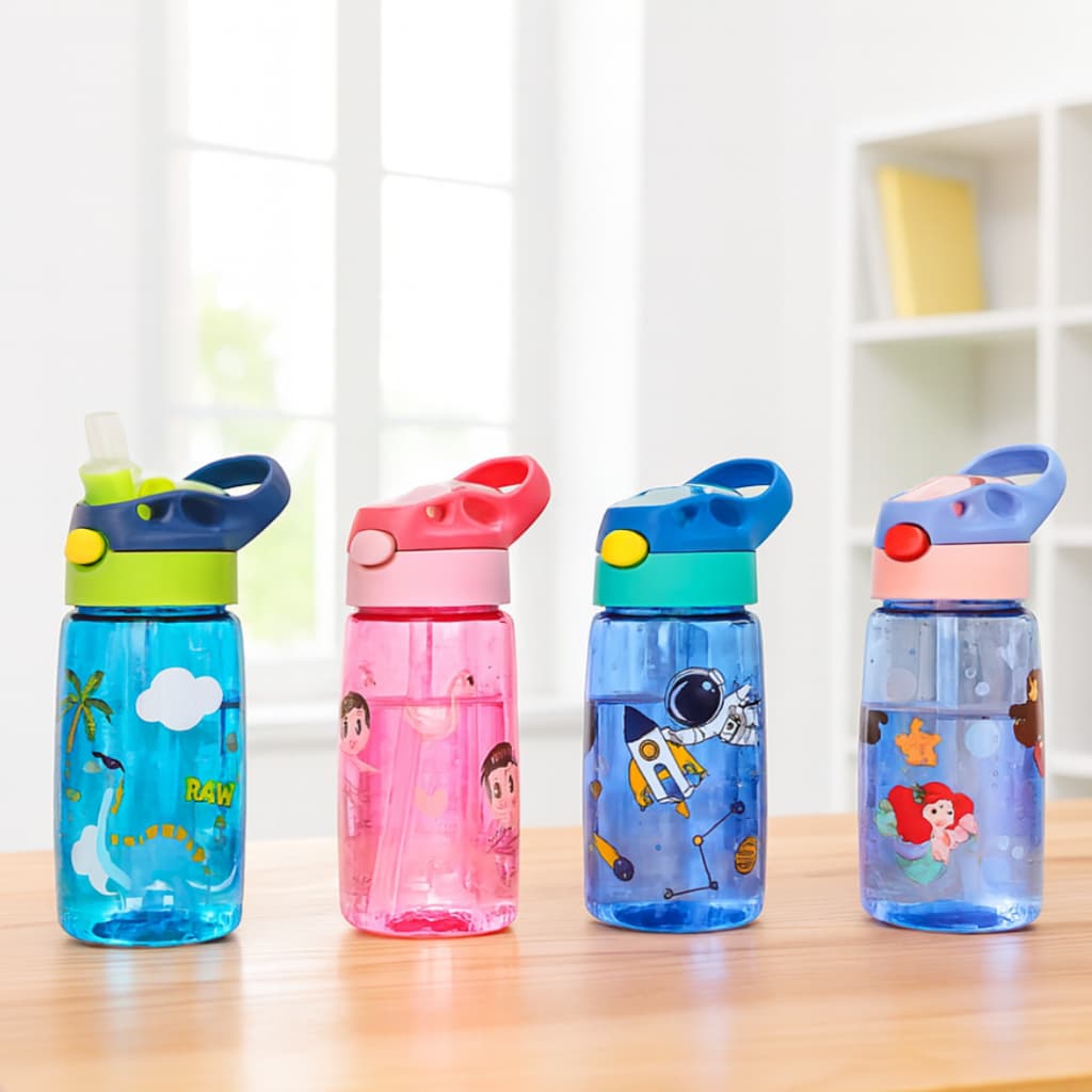 Garrafa / Squeeze Canudo Infantil Plástico / garrafa de água Infantil 450ml