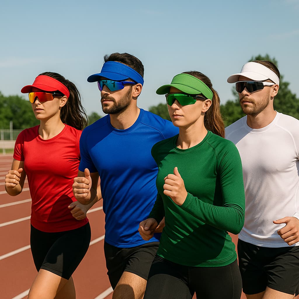 Kit Corrida Ciclismo Viseira Lisa Ajustável + Oculos de Sol Lente Polarizada Proteção UV400