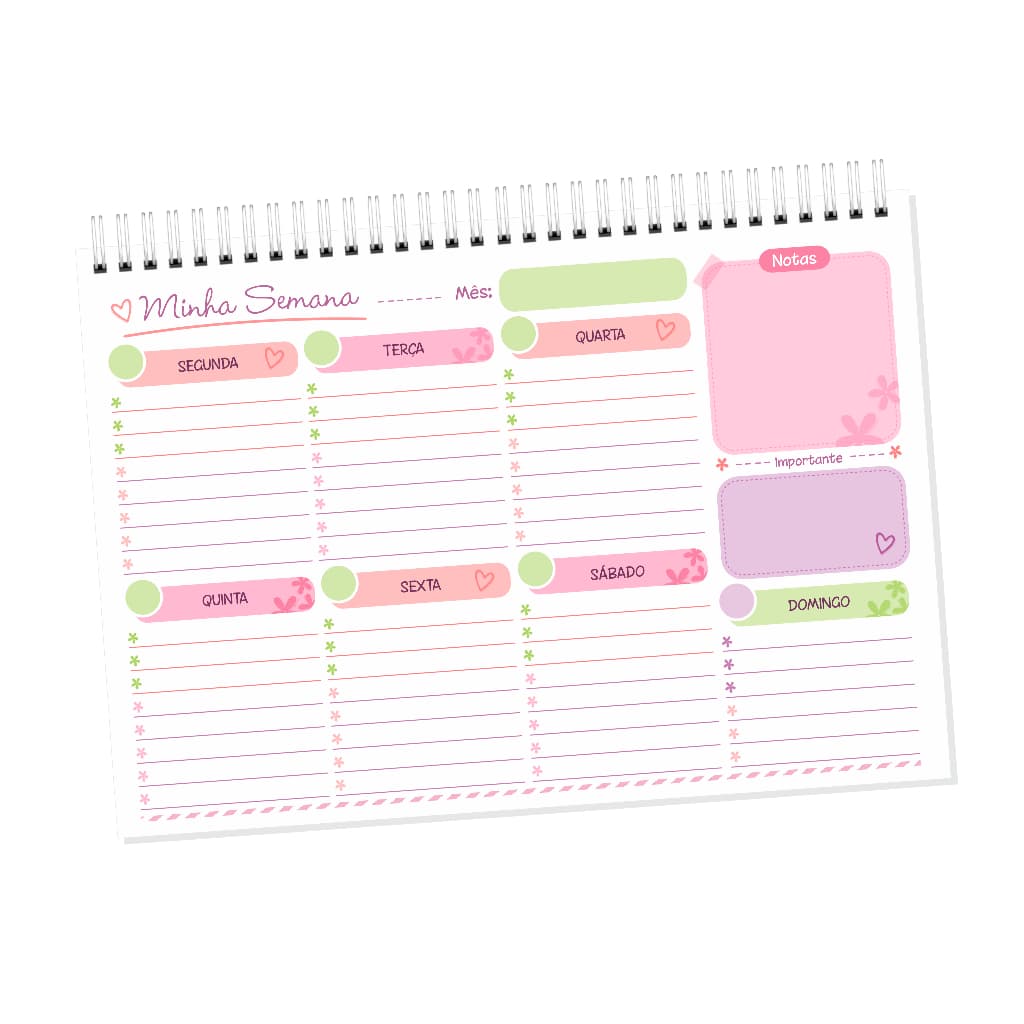 Planner Semanal Cute – 52 Folhas para se Organizar