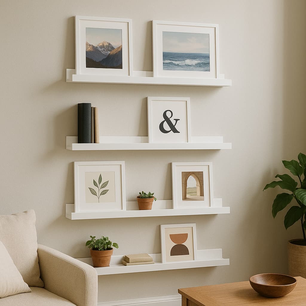 Prateleira Porta Quadros Retratos Fotos Discos Temperos Livros 60cm - 91cm - 120cm