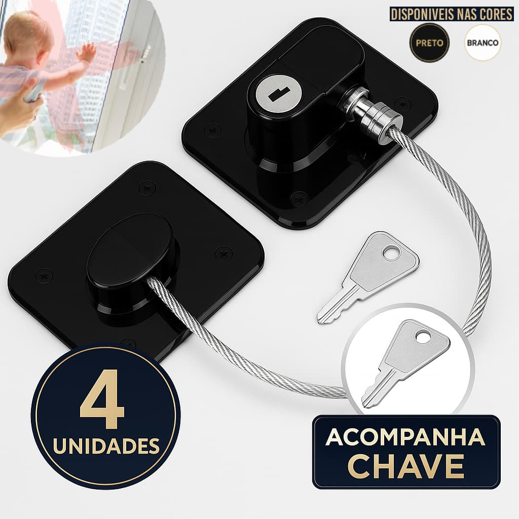 Trava Tranca Com Chave para Geladeira Freezer Porta Janela Gaveta Não Precisa Furar