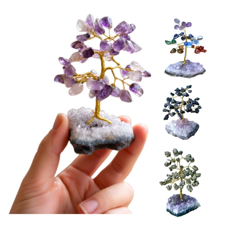 Árvore de Pedra Cristal Base Drusa Ametista Arvore da Vida Arvore da Felicidade Feng Shui