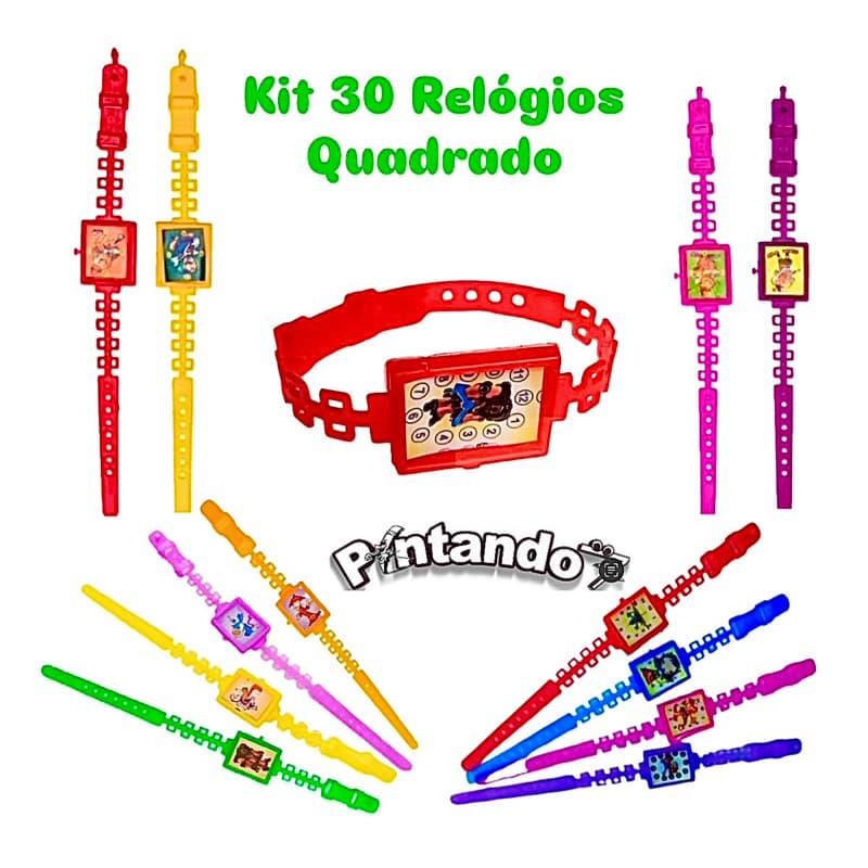 Kit 30 Mini Relogio Quadrado Brinquedo Lembrancinha Festa Infantil