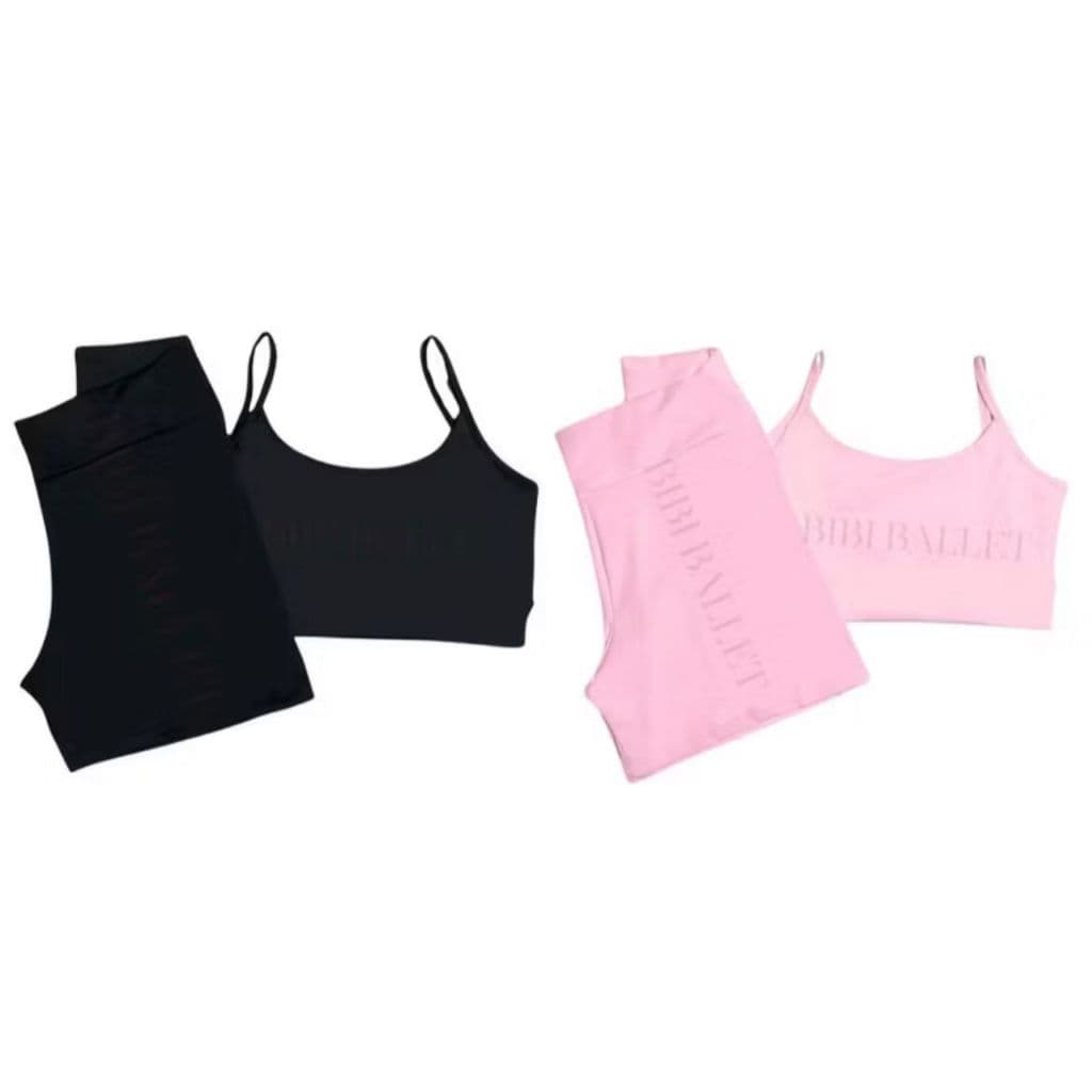 Conjunto Fitness - 1 Shorts e 1 Top de Alça (disponível no Rosa OU Preto) - Infantil e Juvenil *ENVIO IMEDIATO*🚚