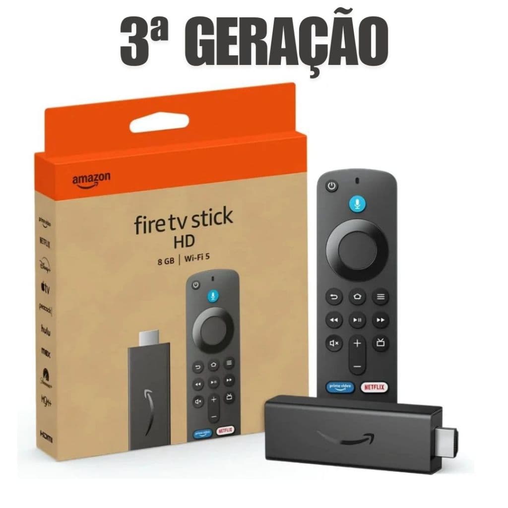 Novo Amazon Fire TV Stick Full HD 3ª Geração Alexa Comando de Voz Original Wi-fi 5
