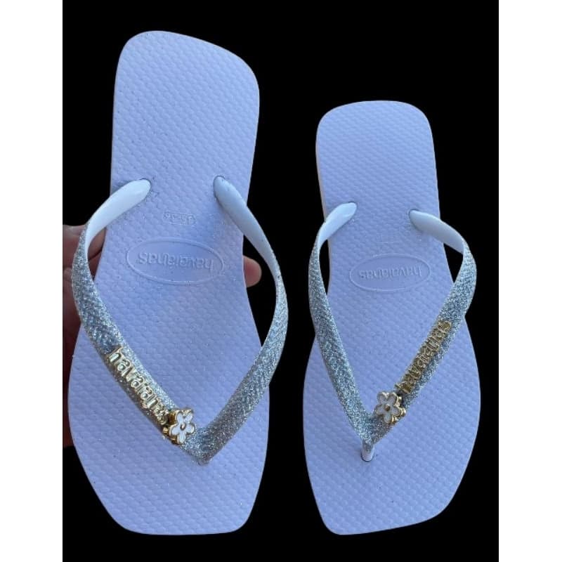 Sandália Chinela Glitter/Brilho Elegância Bico Quadrado s/salto Feminina Envio Imediato.