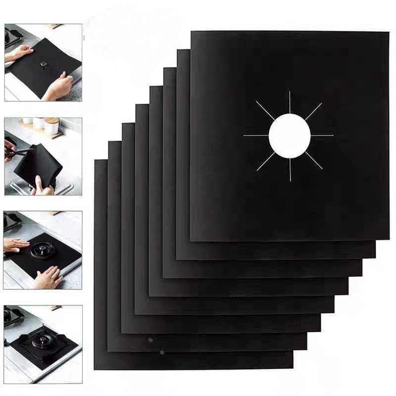 kit 4  De Tampas Para Queimador De Fogão A Gás , Forros Antiaderentes Reutilizáveis , Protetores Cozinha